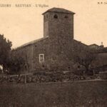 Ancienne vue côté ouest église Sauvian