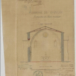 Plan de l’église de Sauvian en vue de sa restauration en 1857